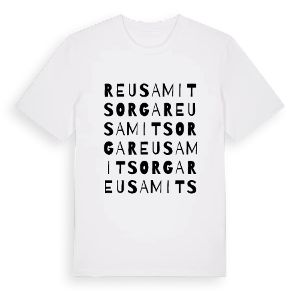 Reusa mit Sorga ordlek t-shirt – ekologisk bomull t-shirt från Pinshirt