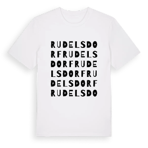 Rudelsdorf ordlek t-shirt – ekologisk bomull t-shirt från Pinshirt
