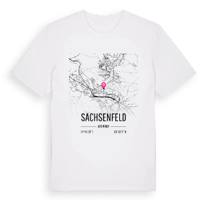 Sachsenfeld karta t-shirt – ekologisk bomull t-shirt från Pinshirt