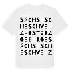 Sächsische Schweiz-Osterzgebirge ordlek t-shirt – ekologisk bomull t-shirt från Pinshirt