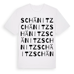 Schänitz ordlek t-shirt – ekologisk bomull t-shirt från Pinshirt