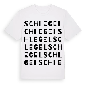 Schlegel ordlek t-shirt – ekologisk bomull t-shirt från Pinshirt