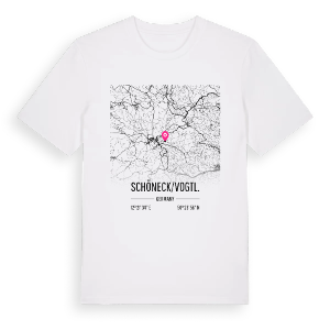 Schöneck/Vogtl. karta t-shirt – ekologisk bomull t-shirt från Pinshirt
