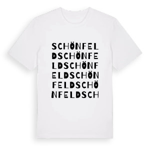 Schönfeld ordlek t-shirt – ekologisk bomull t-shirt från Pinshirt