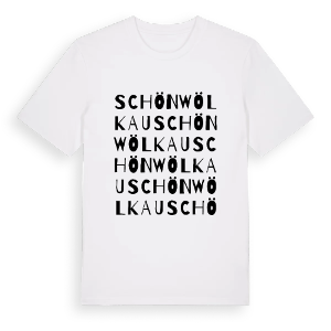 Schönwölkau ordlek t-shirt – ekologisk bomull t-shirt från Pinshirt