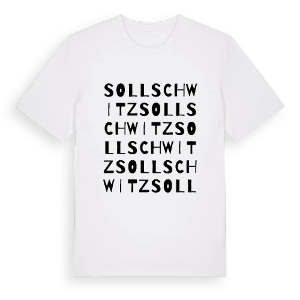 Sollschwitz ordlek t-shirt – ekologisk bomull t-shirt från Pinshirt