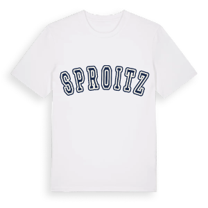 Sproitz college t-shirt – ekologisk bomull t-shirt från Pinshirt