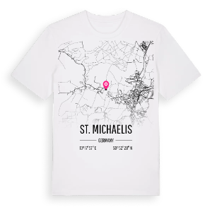 St. Michaelis karta t-shirt – ekologisk bomull t-shirt från Pinshirt