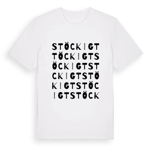 Stöckigt ordlek t-shirt – ekologisk bomull t-shirt från Pinshirt