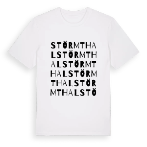 Störmthal ordlek t-shirt – ekologisk bomull t-shirt från Pinshirt