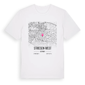 Striesen-West karta t-shirt – ekologisk bomull t-shirt från Pinshirt