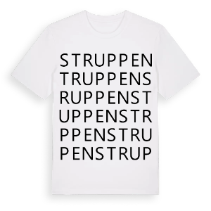 Struppen ordlek t-shirt – ekologisk bomull t-shirt från Pinshirt