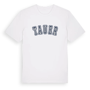 Tauer college t-shirt – ekologisk bomull t-shirt från Pinshirt