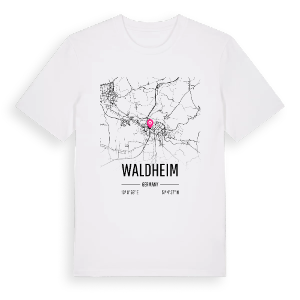 Waldheim karta t-shirt – ekologisk bomull t-shirt från Pinshirt