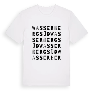 Wasserberg Süd ordlek t-shirt – ekologisk bomull t-shirt från Pinshirt