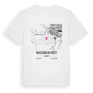 Wasserberg West karta t-shirt – ekologisk bomull t-shirt från Pinshirt