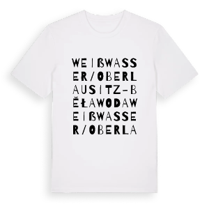Weißwasser/Oberlausitz - Běła Woda ordlek t-shirt – ekologisk bomull t-shirt från Pinshirt