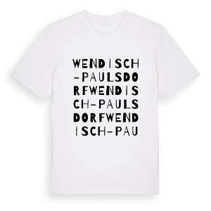 Wendisch-Paulsdorf ordlek t-shirt – ekologisk bomull t-shirt från Pinshirt
