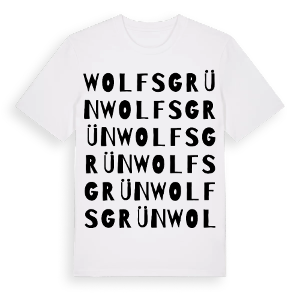 Wolfsgrün ordlek t-shirt – ekologisk bomull t-shirt från Pinshirt