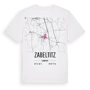 Zabeltitz karta t-shirt – ekologisk bomull t-shirt från Pinshirt