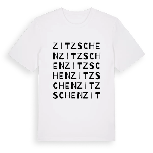 Zitzschen ordlek t-shirt – ekologisk bomull t-shirt från Pinshirt