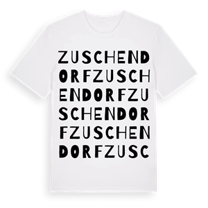 Zuschendorf ordlek t-shirt – ekologisk bomull t-shirt från Pinshirt