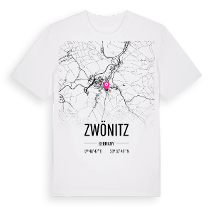 Zwönitz karta t-shirt – ekologisk bomull t-shirt från Pinshirt
