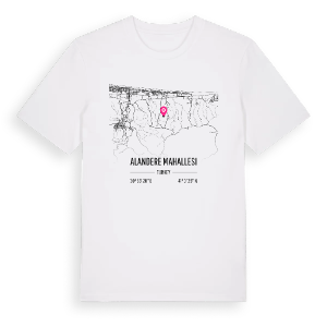 Alandere Mahallesi karta t-shirt – ekologisk bomull t-shirt från Pinshirt