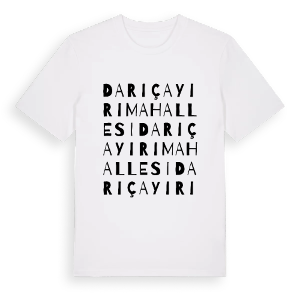 Darıçayırı Mahallesi ordlek t-shirt – ekologisk bomull t-shirt från Pinshirt