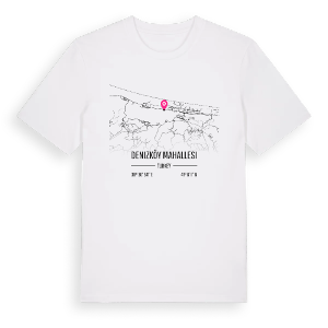 Denizköy Mahallesi karta t-shirt – ekologisk bomull t-shirt från Pinshirt