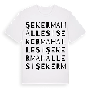 Şeker Mahallesi ordlek t-shirt – ekologisk bomull t-shirt från Pinshirt