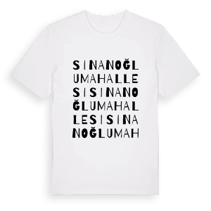 Sinanoğlu Mahallesi ordlek t-shirt – ekologisk bomull t-shirt från Pinshirt