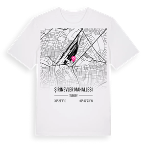 Şirinevler Mahallesi karta t-shirt – ekologisk bomull t-shirt från Pinshirt
