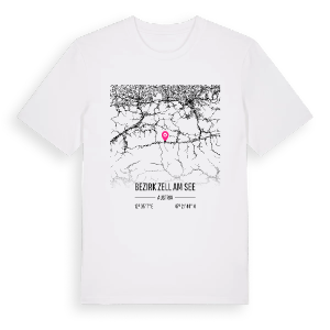 Bezirk Zell am See karta t-shirt – ekologisk bomull t-shirt från PinShirt