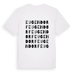 Eugendorf ordlek t-shirt – ekologisk bomull t-shirt från Pinshirt