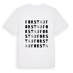 Forstau ordlek t-shirt – ekologisk bomull t-shirt från Pinshirt