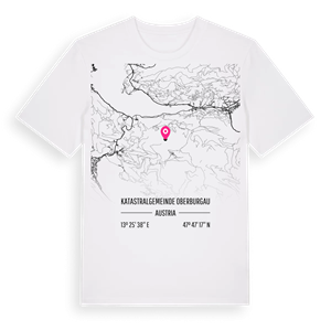 Katastralgemeinde Oberburgau karta t-shirt – ekologisk bomull t-shirt från Pinshirt