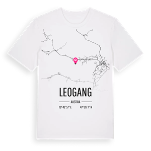 Leogang karta t-shirt – ekologisk bomull t-shirt från Pinshirt