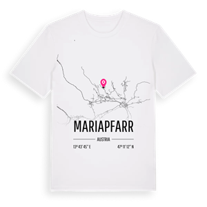 Mariapfarr karta t-shirt – ekologisk bomull t-shirt från Pinshirt