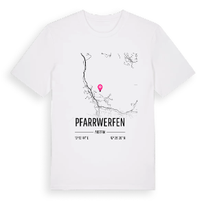 Pfarrwerfen karta t-shirt – ekologisk bomull t-shirt från Pinshirt