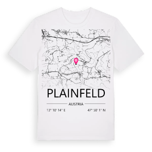 Plainfeld karta t-shirt – ekologisk bomull t-shirt från Pinshirt