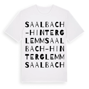 Saalbach-Hinterglemm ordlek t-shirt – ekologisk bomull t-shirt från Pinshirt