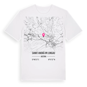 Sankt Andrä im Lungau karta t-shirt – ekologisk bomull t-shirt från Pinshirt
