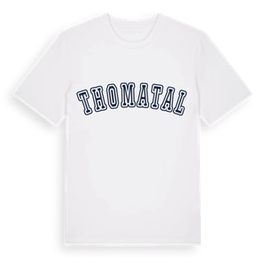 Thomatal college t-shirt – ekologisk bomull t-shirt från Pinshirt