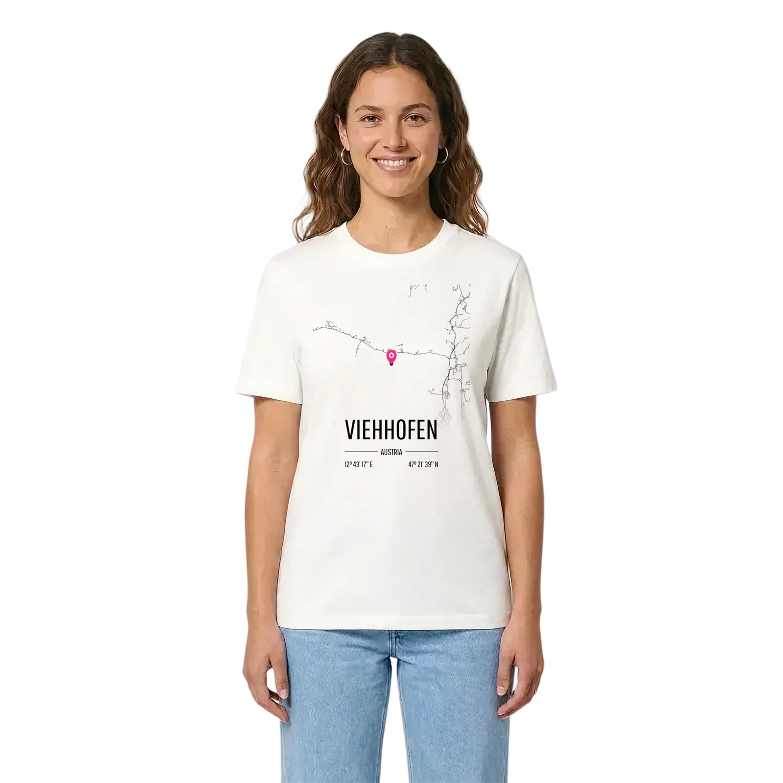Viehhofen karta t-shirt – White, i miljö