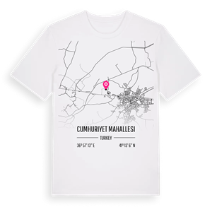 Cumhuriyet Mahallesi karta t-shirt – ekologisk bomull t-shirt från Pinshirt