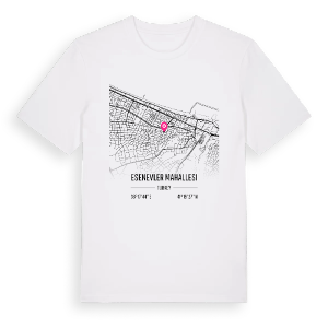 Esenevler Mahallesi karta t-shirt – ekologisk bomull t-shirt från Pinshirt