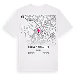 İlyasköy Mahallesi karta t-shirt – ekologisk bomull t-shirt från Pinshirt