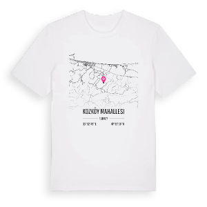 Kozköy Mahallesi karta t-shirt – ekologisk bomull t-shirt från Pinshirt