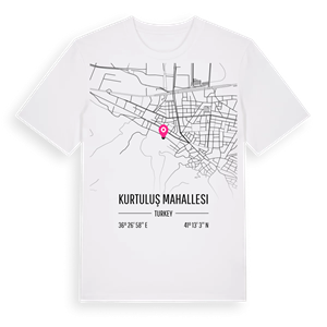 Kurtuluş Mahallesi karta t-shirt – ekologisk bomull t-shirt från Pinshirt